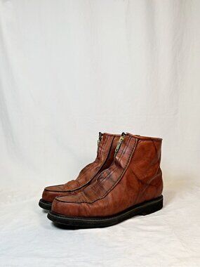 Vintage Double H Brown Leather Insulated Stadium Boots~12~ Style 5334